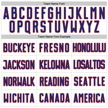 Load image into Gallery viewer, Custom White Royal Pinstripe Royal-Red Authentic Baseball Jersey