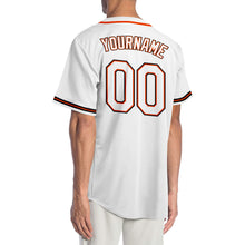 Load image into Gallery viewer, Custom White White-Orange Authentic Baseball Jersey
