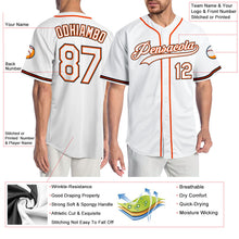 Load image into Gallery viewer, Custom White White-Orange Authentic Baseball Jersey