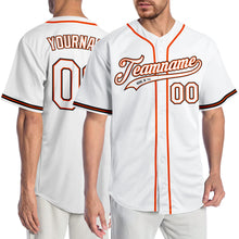 Load image into Gallery viewer, Custom White White-Orange Authentic Baseball Jersey