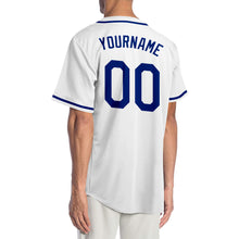 Load image into Gallery viewer, Custom White Royal-Red Authentic Baseball Jersey