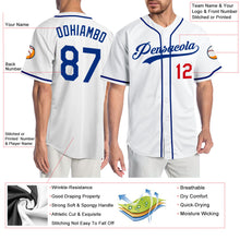 Load image into Gallery viewer, Custom White Royal-Red Authentic Baseball Jersey