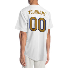 Load image into Gallery viewer, Custom White Old Gold-Red Authentic Baseball Jersey