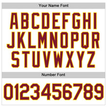 Load image into Gallery viewer, Custom White Crimson-Gold Authentic Baseball Jersey