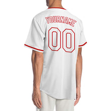 Load image into Gallery viewer, Custom White White-Red Authentic Baseball Jersey