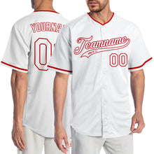 Load image into Gallery viewer, Custom White White-Red Authentic Baseball Jersey