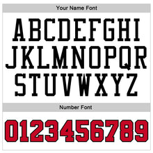 Load image into Gallery viewer, Custom Stitched White Black Pinstripe Red-Black Sports Pullover Sweatshirt Hoodie