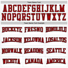 Load image into Gallery viewer, Custom Stitched White Black Pinstripe Red-Black Sports Pullover Sweatshirt Hoodie