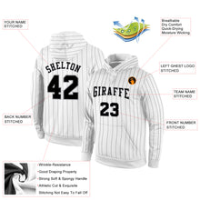 Load image into Gallery viewer, Custom Stitched White Black Pinstripe Black-Gray Sports Pullover Sweatshirt Hoodie