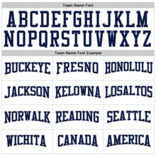 Load image into Gallery viewer, Custom Stitched White Navy Pinstripe Navy-Gray Sports Pullover Sweatshirt Hoodie