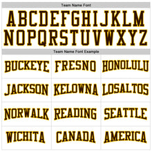 Load image into Gallery viewer, Custom Stitched White Brown Pinstripe Brown-Gold Sports Pullover Sweatshirt Hoodie