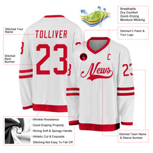 Load image into Gallery viewer, Custom White Red Hockey Jersey