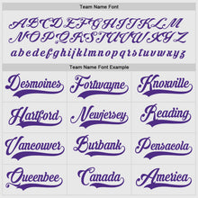 Load image into Gallery viewer, Custom White Purple Hockey Jersey