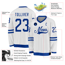 Load image into Gallery viewer, Custom White Royal Hockey Jersey