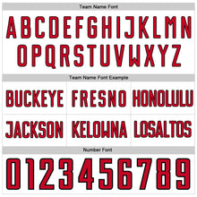 Load image into Gallery viewer, Custom White Red-Black Authentic Throwback Basketball Shorts