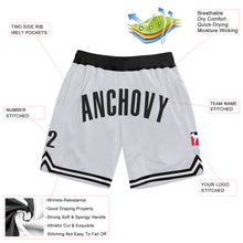 Load image into Gallery viewer, Custom White Black Authentic Throwback Basketball Shorts