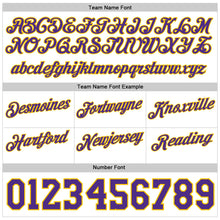 Load image into Gallery viewer, Custom White Purple-Gold Authentic Throwback Basketball Shorts