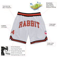 Load image into Gallery viewer, Custom White Orange-Black Authentic Throwback Basketball Shorts