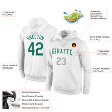 Load image into Gallery viewer, Custom Stitched White Kelly Green-Gray Sports Pullover Sweatshirt Hoodie