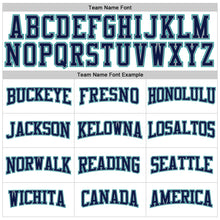 Load image into Gallery viewer, Custom Stitched White Navy-Aqua Sports Pullover Sweatshirt Hoodie