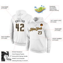 Load image into Gallery viewer, Custom Stitched White Steel Gray-Old Gold Sports Pullover Sweatshirt Hoodie