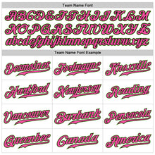 Load image into Gallery viewer, Custom White Neon Green-Pink Authentic Baseball Jersey