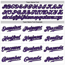 Load image into Gallery viewer, Custom White Purple-Black Authentic Baseball Jersey
