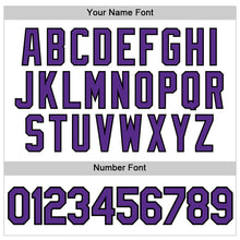 Load image into Gallery viewer, Custom White Purple-Black Authentic Baseball Jersey