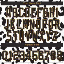 Load image into Gallery viewer, Custom White Black-Old Gold 3D Pattern Design Leopard Authentic Baseball Jersey