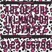 Load image into Gallery viewer, Custom White Black-Pink 3D Pattern Design Leopard Authentic Baseball Jersey