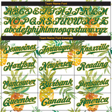 Load image into Gallery viewer, Custom White Kelly Green-Gold 3D Pattern Design Pineapples Authentic Baseball Jersey