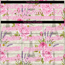 Load image into Gallery viewer, Custom White White-Pink 3D Pattern Design Floral Pattern With The Eiffel Tower Authentic Baseball Jersey