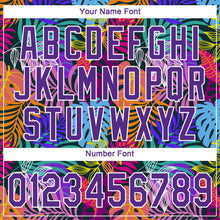 Load image into Gallery viewer, Custom White Purple-White 3D Pattern Design Hawaii Palm Trees Authentic Baseball Jersey