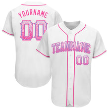 Load image into Gallery viewer, Custom White Pink-Light Blue Authentic Drift Fashion Baseball Jersey