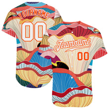 Load image into Gallery viewer, Custom White White-Orange 3D Pattern Design Flowers Authentic Baseball Jersey