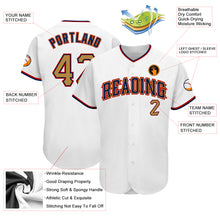 Load image into Gallery viewer, Custom White Old Gold-Navy Authentic Baseball Jersey