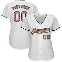 Load image into Gallery viewer, Custom White Medium Pink-Green Authentic Baseball Jersey