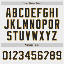 Load image into Gallery viewer, Custom White Black-Old Gold Authentic Baseball Jersey