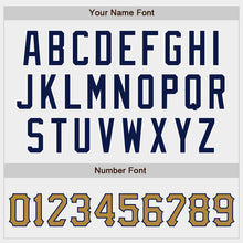 Load image into Gallery viewer, Custom White Old Gold-Navy Authentic Baseball Jersey