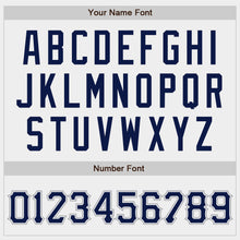 Load image into Gallery viewer, Custom White Navy-Gray Authentic Baseball Jersey