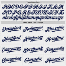Load image into Gallery viewer, Custom White Navy-Gray Authentic Baseball Jersey