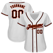 Load image into Gallery viewer, Custom White Black-Orange Authentic Baseball Jersey
