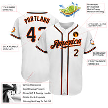 Load image into Gallery viewer, Custom White Black-Orange Authentic Baseball Jersey