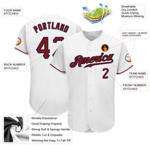 Load image into Gallery viewer, Custom White Crimson-Black Authentic Baseball Jersey