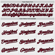 Load image into Gallery viewer, Custom White Crimson-Black Authentic Baseball Jersey