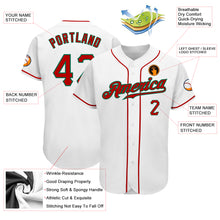 Load image into Gallery viewer, Custom White Red-Kelly Green Authentic Baseball Jersey