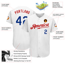 Load image into Gallery viewer, Custom White Royal-Red Authentic Baseball Jersey