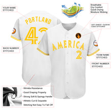 Load image into Gallery viewer, Custom White White-Gold Authentic Baseball Jersey