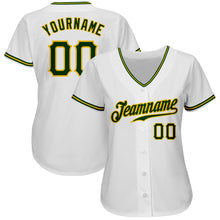 Load image into Gallery viewer, Custom White Green-Gold Authentic Baseball Jersey