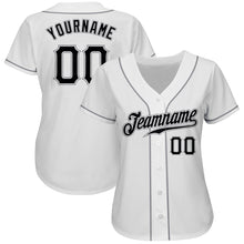 Load image into Gallery viewer, Custom White Black-Gray Authentic Baseball Jersey